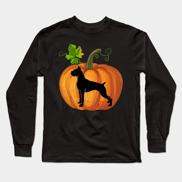 Boxer in pumpkin Long Sleeve T-Shirt by Flavie Kertzmann